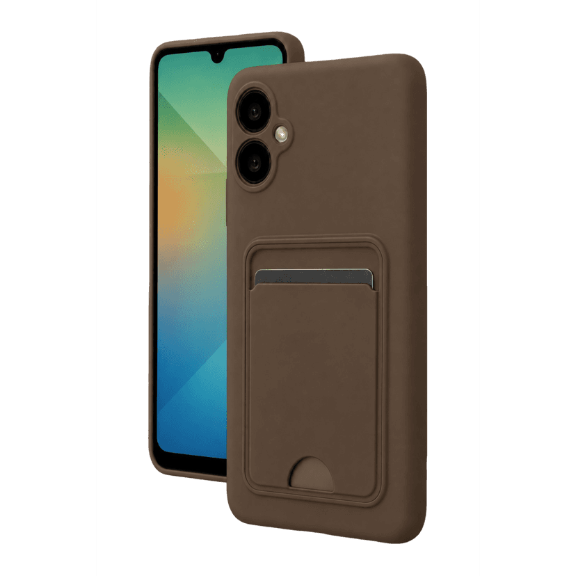 Newface Samsung Galaxy A07 4G Kelvin Kartvizitli Silikon - Kahverengi